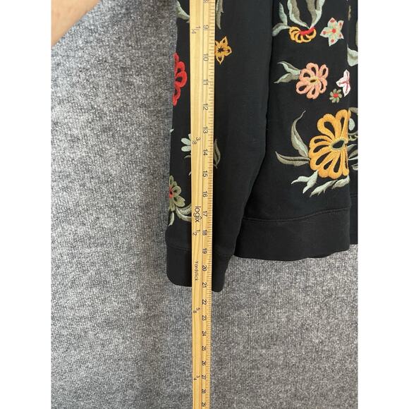 Driftwood Women’s Large Nightblooms Black with Multicolor Embroidery Sweatshirt - Picture 3 of 11